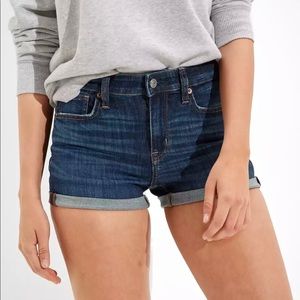 Stretch denim shorts